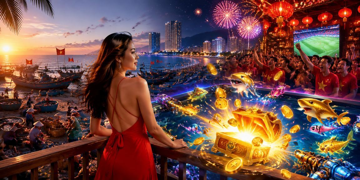 Người dùng tại bãi biển Mũi Né truy cập casino và jackpot trực tuyến